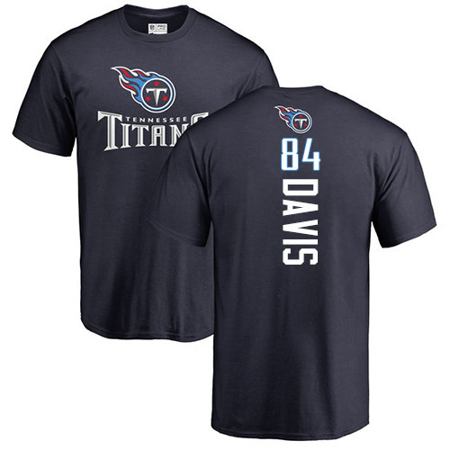 Tennessee Titans Men Navy Blue Corey Davis Backer NFL Football #84 T Shirt->nfl t-shirts->Sports Accessory
